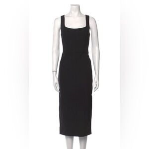 Christian Lacroix Black Square Neck Midi Dress Size Medium